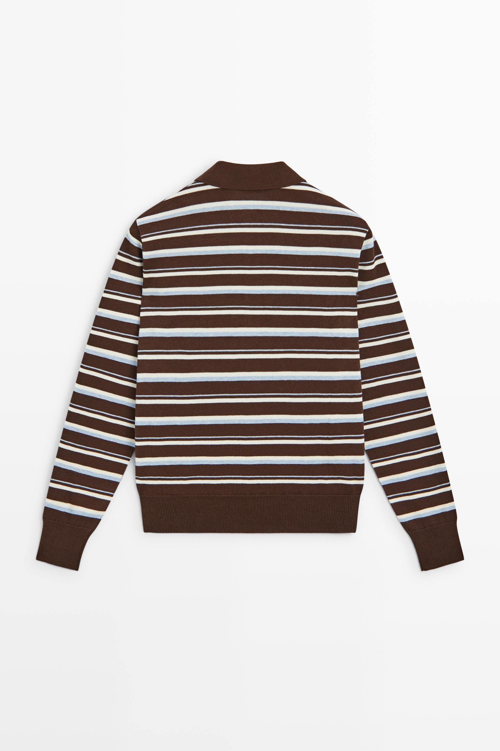 100% cotton striped polo shirt